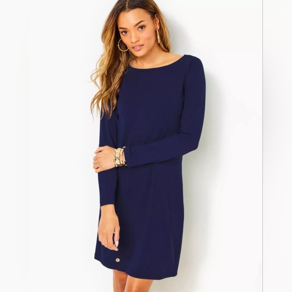 NWT Lilly Pulitzer Maddox Dress, Navy, Medium - Picture 3 of 6